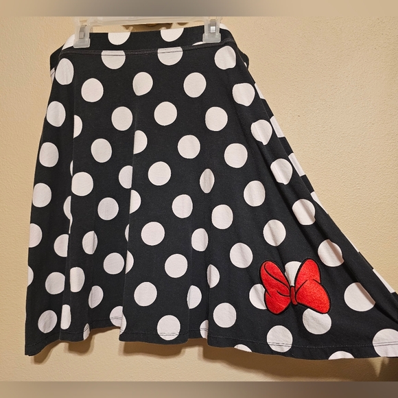 Disney Parks Minnie Mouse Bow Flared Skirt Size L EUC - Picture 2 of 7